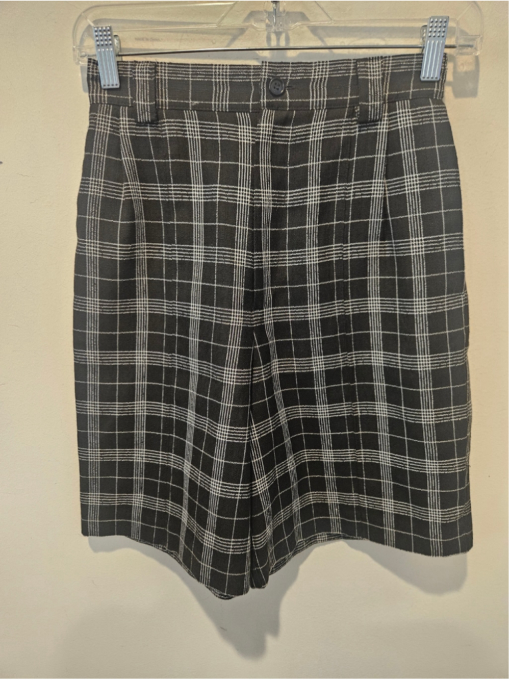Women's Savion Vintage Plaid Shorts Size 4 Black and White
